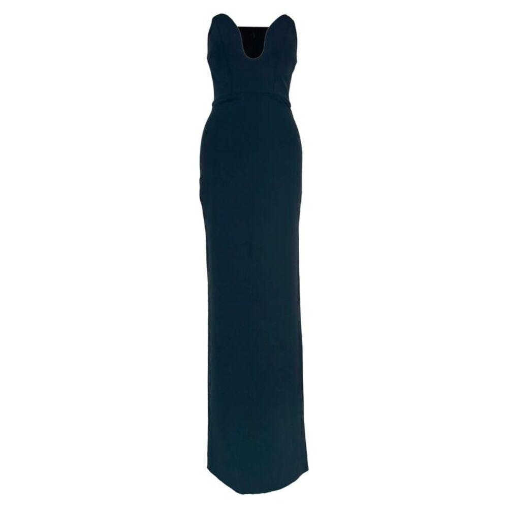 Solace London Audrey Strapless Maxi Dress in Black Polyester